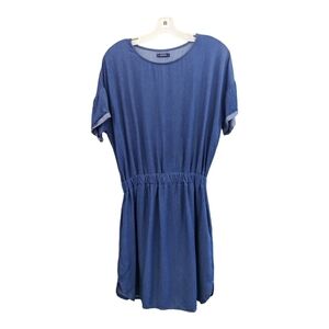 Medicine denim viscose elastic waist cap sleeve mini dress,size large Gorpcore